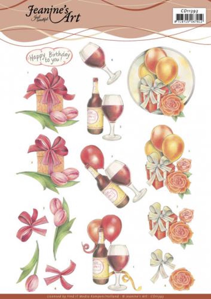 3D knipvel - Jeanines Art - Party